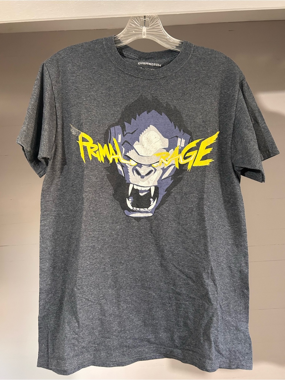 adidas Men’s Charcoal Graphic 'Primal Rage' Tee with Yellow Accent
